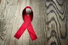 艾滋病意识标志红色的丝带战斗艾滋病标志