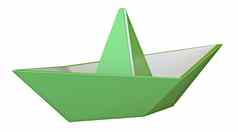 绿色折纸纸船