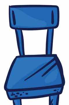蓝色的椅子插图向量白色背景