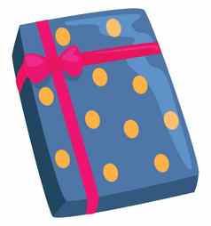 蓝色的礼物盒子插图向量白色背景
