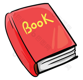 红色的书插图向量白色背景