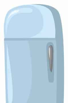 蓝色的冰箱插图向量白色背景