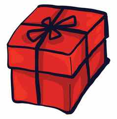 红色的礼物盒子插图向量白色背景