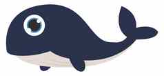 大蓝色的鲸鱼插图向量白色背景