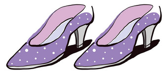 紫色的<strong>女人</strong>鞋子插图向量白色背景