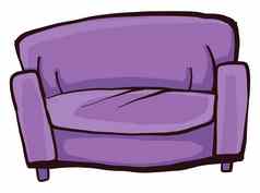 紫色的沙发插图向量白色背景