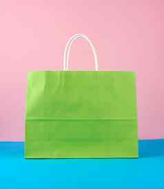 空绿色纸袋白色处理购物礼物