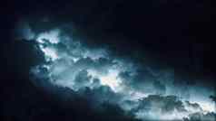 史诗雷雨云晚上闪电严重的天气背景