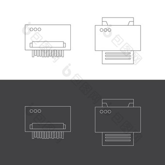 打印碎纸机平图标