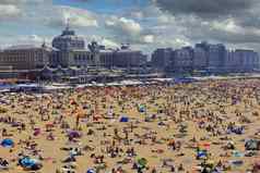 黑格7月加冕海滩Scheveningen)海滨黑格城市荷兰