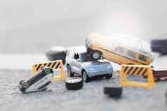场景汽车微型玩具模型事故街保险