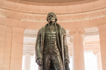 雕像托马斯。杰佛逊华盛顿