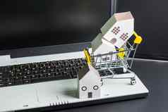 购物车完整的纸软管模型移动PC笔记本在线
