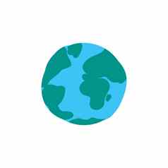 地球全球平颜色插图