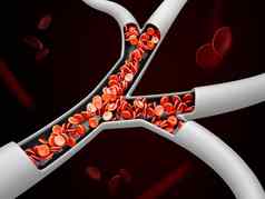 插图红色的血细胞静脉剪裁路径包括