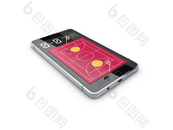 智能手机篮球球场屏幕体育主题应用程序插图