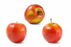 新鲜的红色的苹果孤立的白色背景关闭苹果