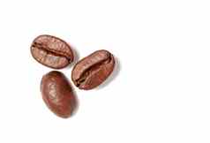 传播咖啡豆子孤立的白色背景复制间距
