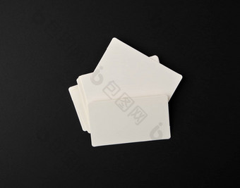 堆栈空白矩形纸白色业务卡片