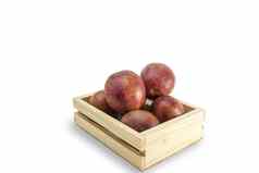 激情水果热带亚洲水果饮食食物木盒子