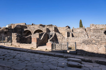 废墟庞贝古城古老的罗马城市