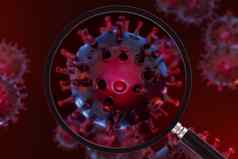 冠状病毒显微镜医学科学摘要概念呈现