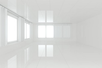 空房间白色背景摘要概念呈现