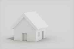 白色小房子模型白色背景呈现