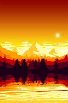 山景观风景日落