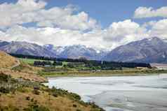 山阿尔卑斯山脉风景南新西兰