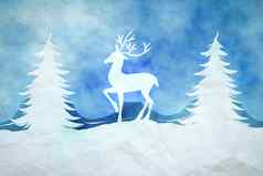 蓝色的圣诞节背景水彩画