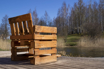 乡村椅子托盘木甲板