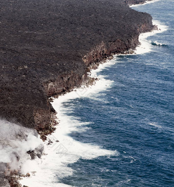 基拉韦厄熔岩进入海洋扩大海岸线基拉韦厄卷