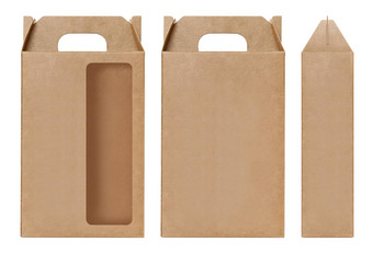 <strong>盒子</strong>棕色（的）窗口形状减少包装模板空卡夫<strong>盒子</strong>纸板孤立的<strong>白色</strong>背景<strong>盒子</strong>纸卡夫自然材料礼物<strong>盒子</strong>棕色（的）纸工业包装纸箱