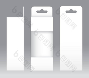 挂盒子白色窗口形状减少包装模板空白空盒子白色模板<strong>设计产品</strong>包礼物盒子白色盒子包装纸卡夫卡董事会包