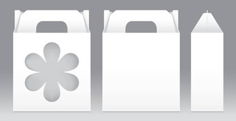 盒子白色窗口花形状减少包装模板空白空盒子白色模板设计产品包礼物盒子白色盒子包装纸卡夫卡董事会包