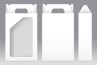 高盒子白色窗口形状减少包装模板空白空盒子白色模板<strong>设计产品</strong>包礼物盒子白色盒子包装纸卡夫卡董事会包