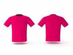 粉红色的t恤模板孤立的背景男人的现实的t恤模型渲染