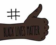 拇指黑色的生活事抗议横幅人类黑色的人美国向量插图