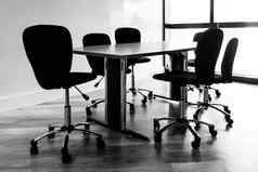 表格椅子会议房间黑色的白色语气