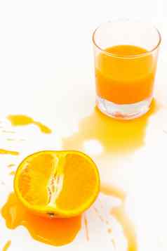 橙色汁片橙色白色背景