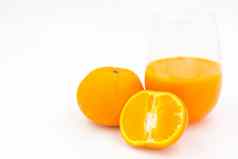 橙色汁片橙色白色背景