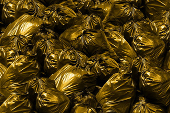 袋塑料浪费背景垃圾转储污染垃圾袋黄色的黄金本垃圾垃圾垃圾塑料袋桩