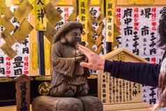 《京都议定书》日本3月旅游清水寺寺庙手触摸神原田江 户冈上祈祷神净化身体心《京都议定书》