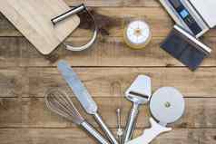 面包店烹饪工具厨房小时尺度木表