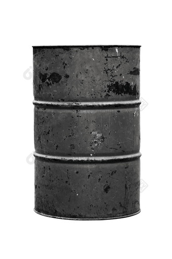 桶石油黑色的黑暗孤立的背景白色