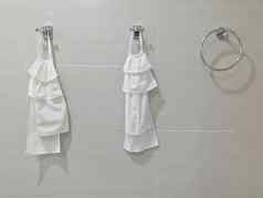 毛巾铁路不锈钢白色挂循环浴室墙现代布毛巾浴室