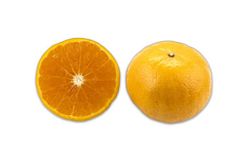前视图新鲜的肚脐橙子孤立的白色背景保存