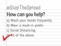 的指导方针形式多个选择问题停止传播电晕病毒科维德流感大流行洗手穿脸面具社会距离
