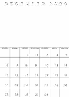 12月日历模板